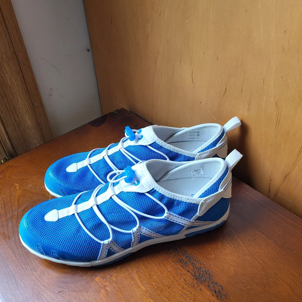 New Lands' End Blue and White Athletic Shoes for  Water Activities